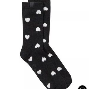 BRAND NEW Victoria’s Secret Cozy Black Fleece Heart Socks ✨